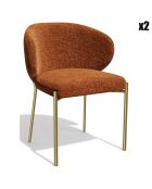 2 Chaises Luca en Velours texturé terracotta - 60x56x79 cm