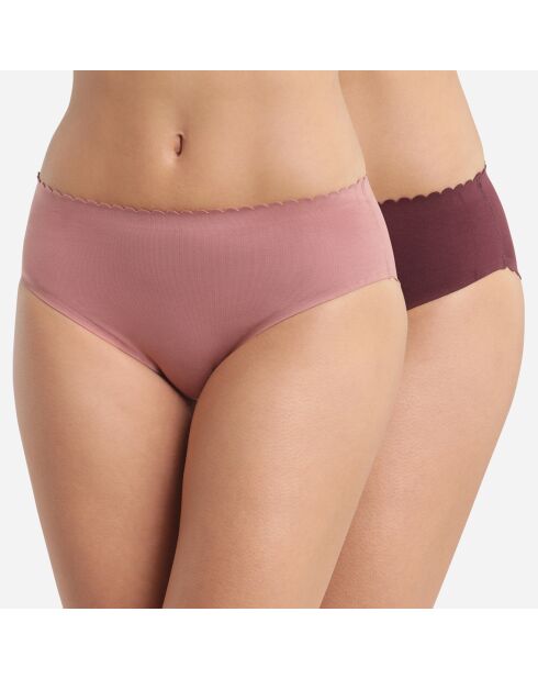 2 Culottes Body Touch Easy rose/rubis