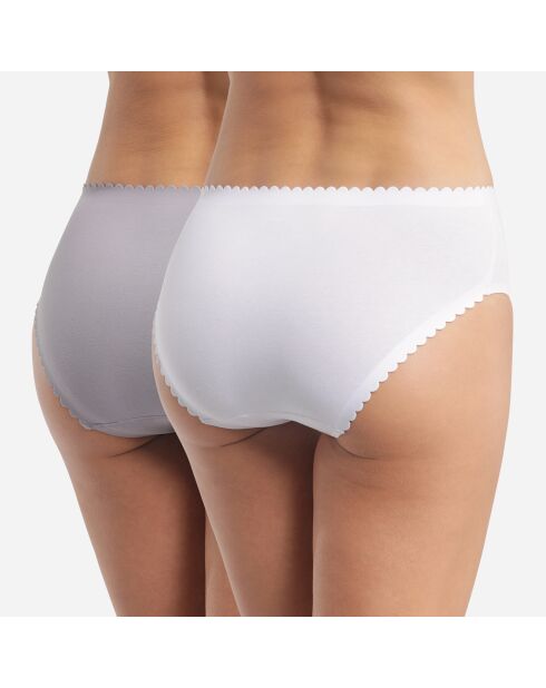 2 Culottes Body Touch Easy gris/blanc