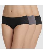 3 Boxers Les Pockets Coton Women noir/gris
