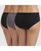 3 Boxers Les Pockets Coton Women noir/gris