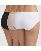 3 Boxers Les Pockets Ecodim Coton noir/beige/blanc