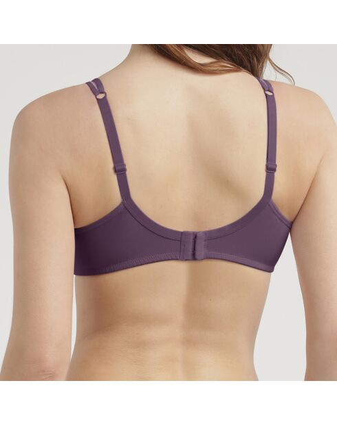Soutien-gorge emboîtant en microfibre et tulle Generous Classic prune