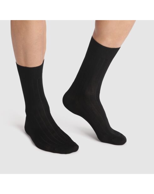 2 Paires de Chaussettes en Fil d'Ecosse noires