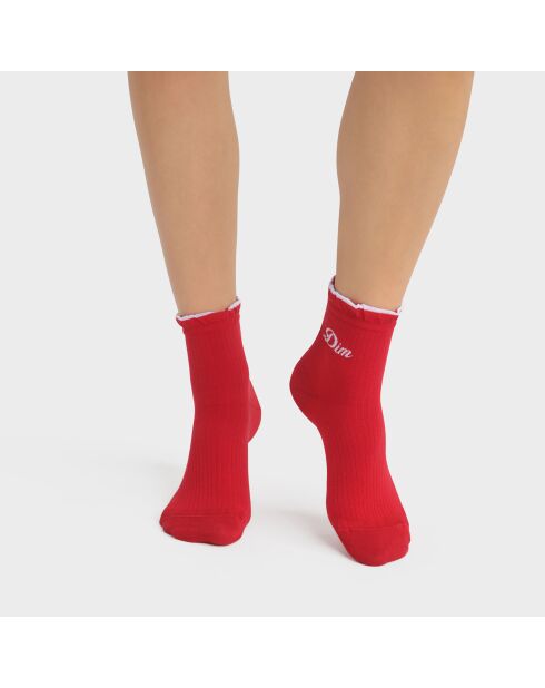 Chaussettes Made in France Le Bol Francais rouge fraise