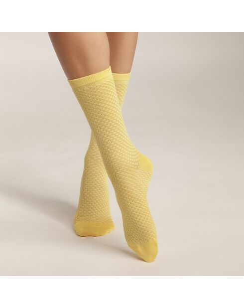 Chaussettes La Mode Texturée jaunes