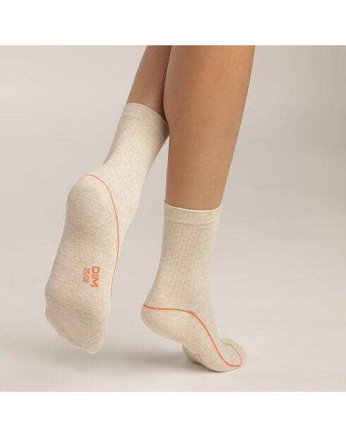 Chaussettes La Mode Côtelée beige chiné