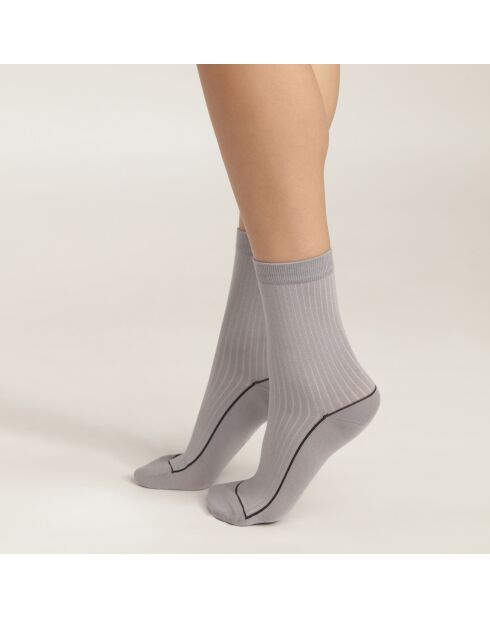 Chaussettes La Mode Côtelée grises
