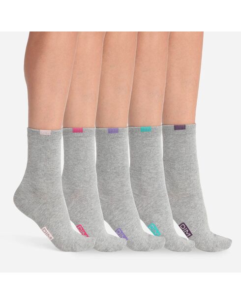5 Paires de chausettes Ecodim gris clair