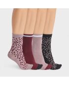 4 Paires de chaussettes Ecodim Style raisin/noir/grenat