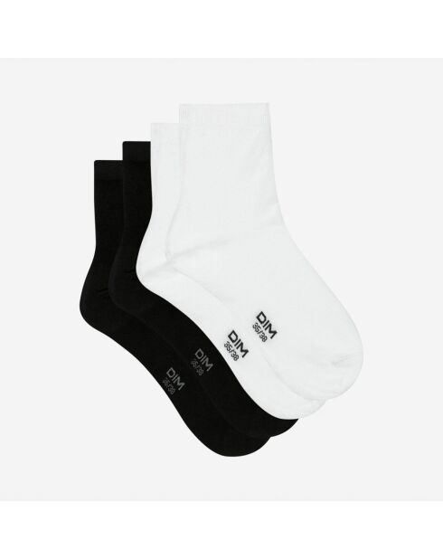 4 Paires de socquettes Coton blanc/noir