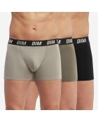 3 Boxers Regul Active noir/olive/taupe