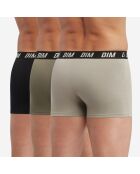 3 Boxers Regul Active noir/olive/taupe