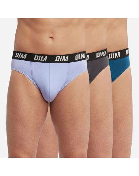 3 Slips Regul Active bleu/parme/gris