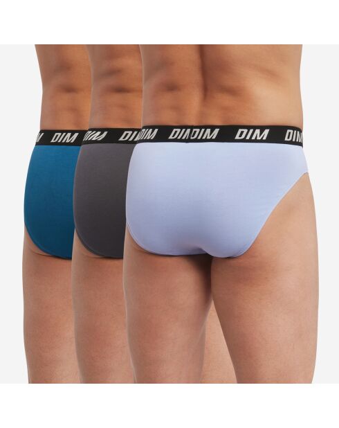 3 Slips Regul Active bleu/parme/gris