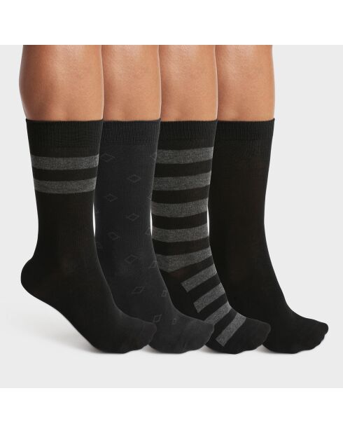 4 Paires de chaussettes Ecodim Style Stripes noires