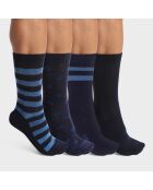 4 Paires de chaussettes Ecodim Style Stripes bleu marine