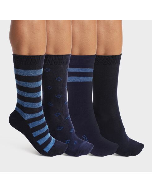 4 Paires de chaussettes Ecodim Style Stripes bleu marine