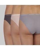 3 Culottes Les Pockets Ecodim Coton taupe/rose/gris