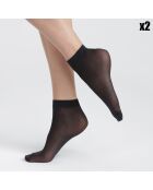 2 Paires de socquettes Grs Good Semi-opaque noires