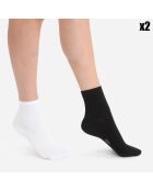 4 Paires de socquettes Coton blanc/noir
