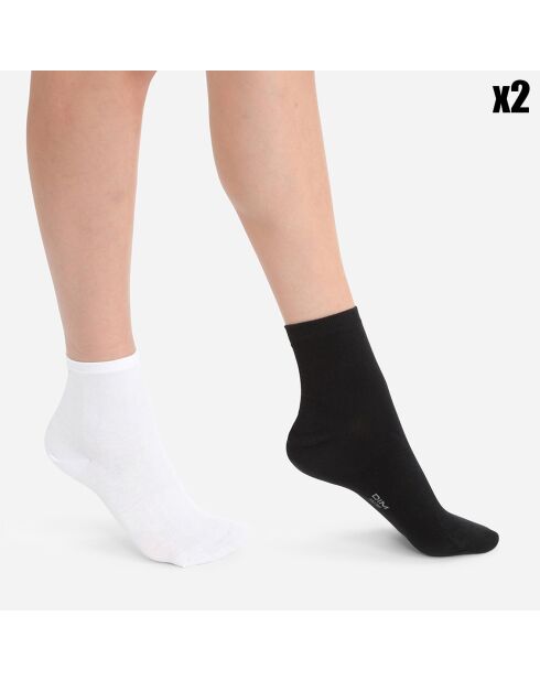 4 Paires de socquettes Coton blanc/noir