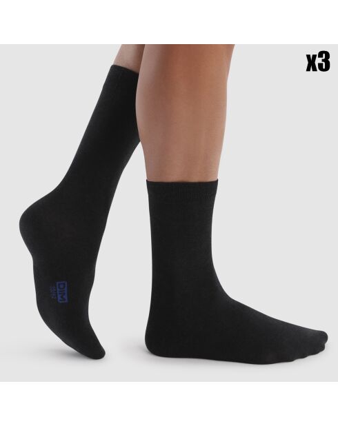 3 Paires de chaussettes Coton anthracite