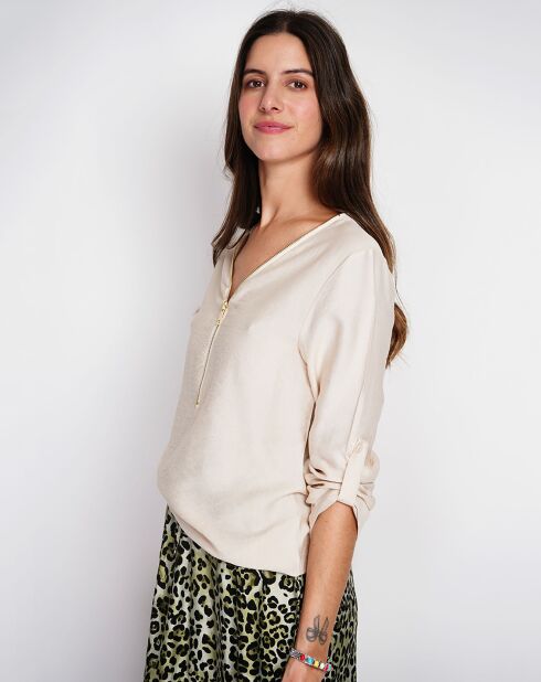 Chemise en Lin mélangé Lucie beige