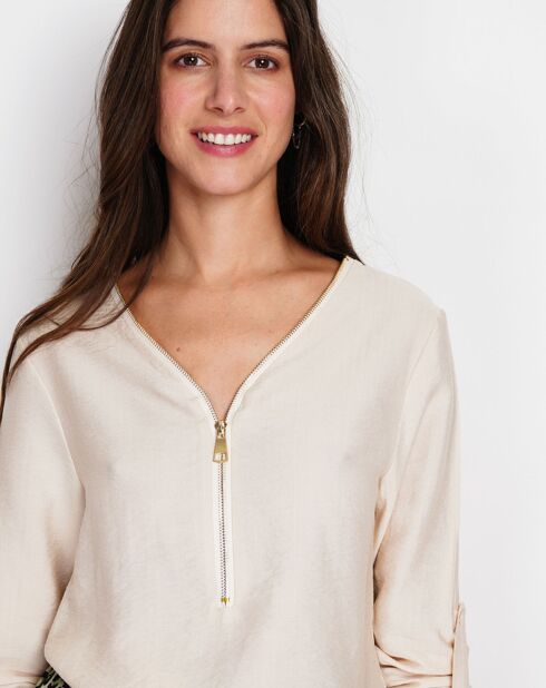 Chemise en Lin mélangé Lucie beige