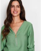 Chemise en Lin mélangé Lucie menthe