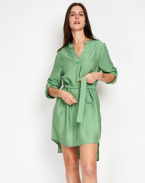 Robe en Lin mélangé Manon menthe