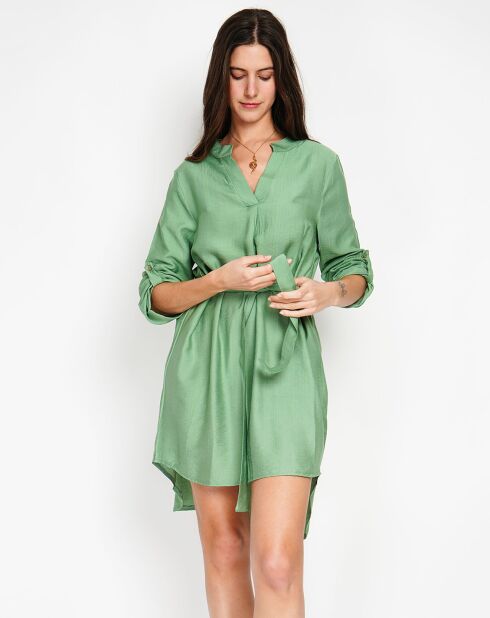 Robe en Lin mélangé Manon menthe