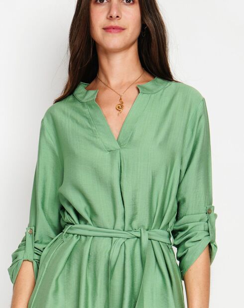 Robe en Lin mélangé Manon menthe