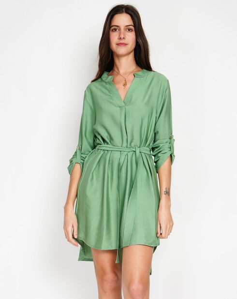 Robe en Lin mélangé Manon menthe