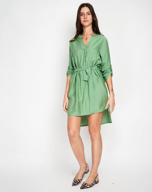Robe en Lin mélangé Manon menthe