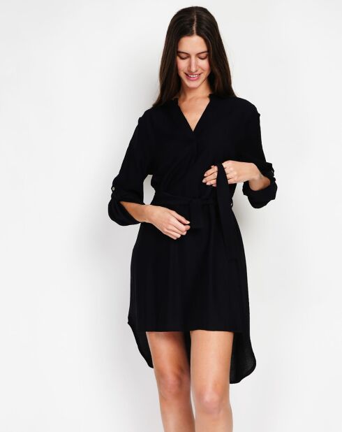 Robe en Lin mélangé Manon noire