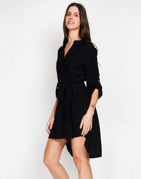 Robe en Lin mélangé Manon noire