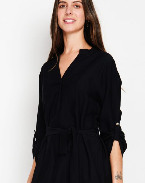 Robe en Lin mélangé Manon noire