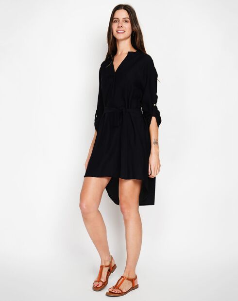 Robe en Lin mélangé Manon noire