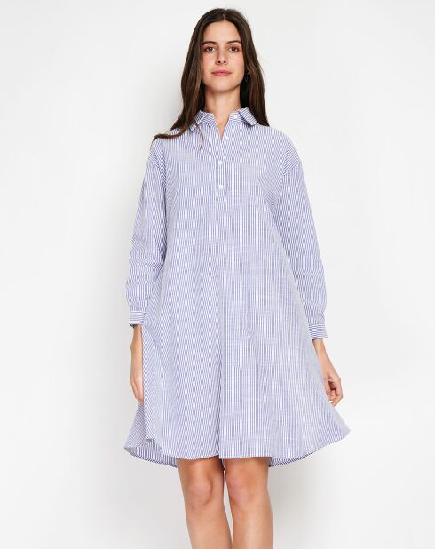 Robe en Lin mélangé Marine bleue