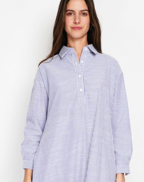 Robe en Lin mélangé Marine bleue