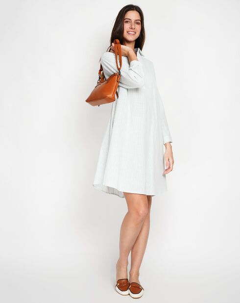 Robe en Lin mélangé Marine jade