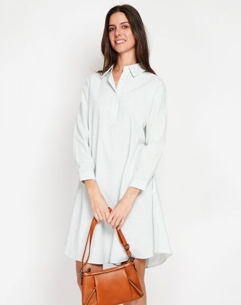 Robe en Lin mélangé Marine jade