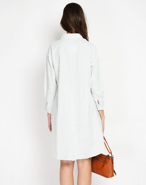 Robe en Lin mélangé Marine jade