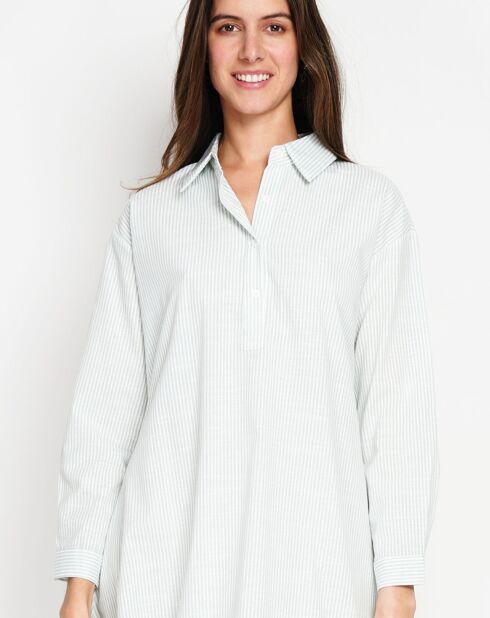 Robe en Lin mélangé Marine jade