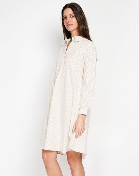 Robe en Lin mélangé Marine beige