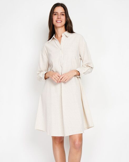 Robe en Lin mélangé Marine beige