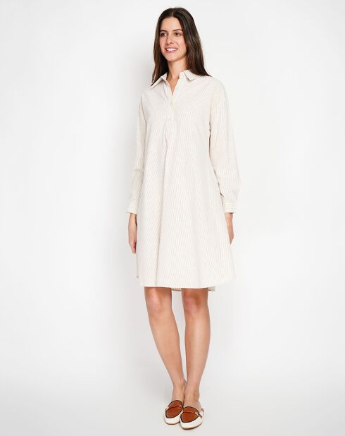 Robe en Lin mélangé Marine beige