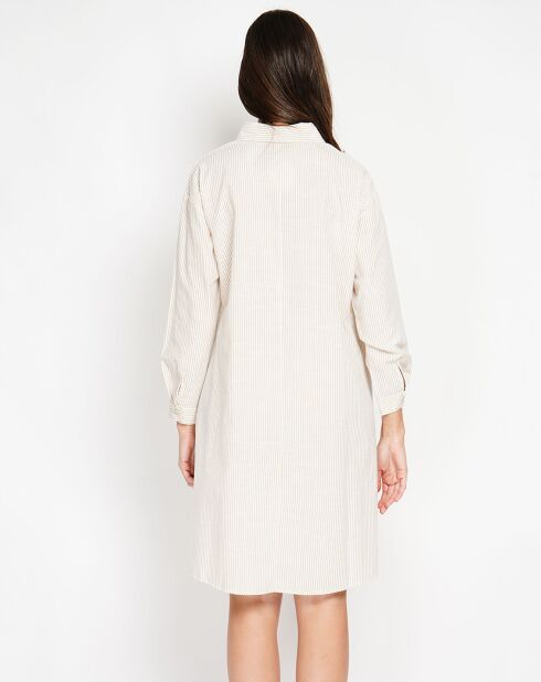 Robe en Lin mélangé Marine beige
