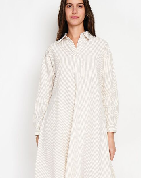 Robe en Lin mélangé Marine beige